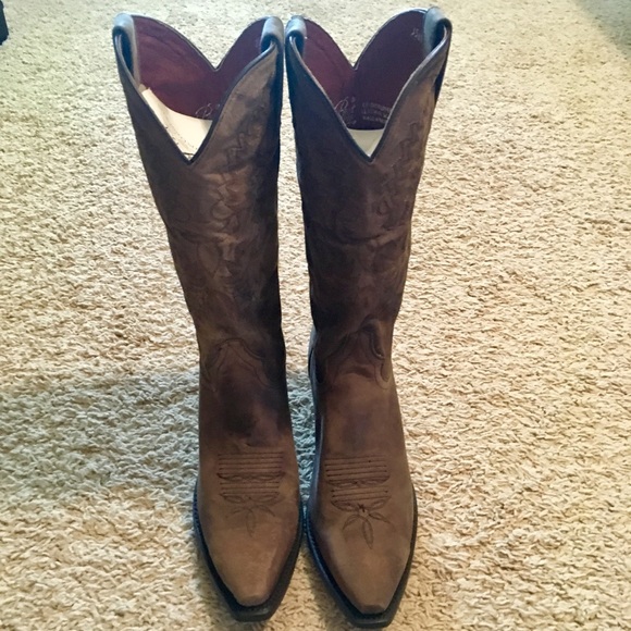 Dan Post 3464 Snip Toe leather ladies cowboy boots - Picture 1 of 12